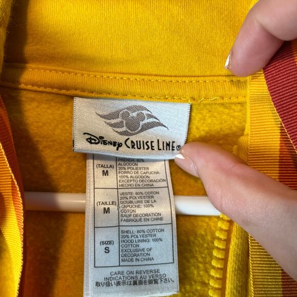 Disney Cruise Line Zip Up Hoodie Yellow White Minnie Mouse Ice Cream Medium - Picture 7 of 8